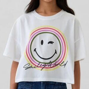 GAP Kids White Smiley Graphic Tee